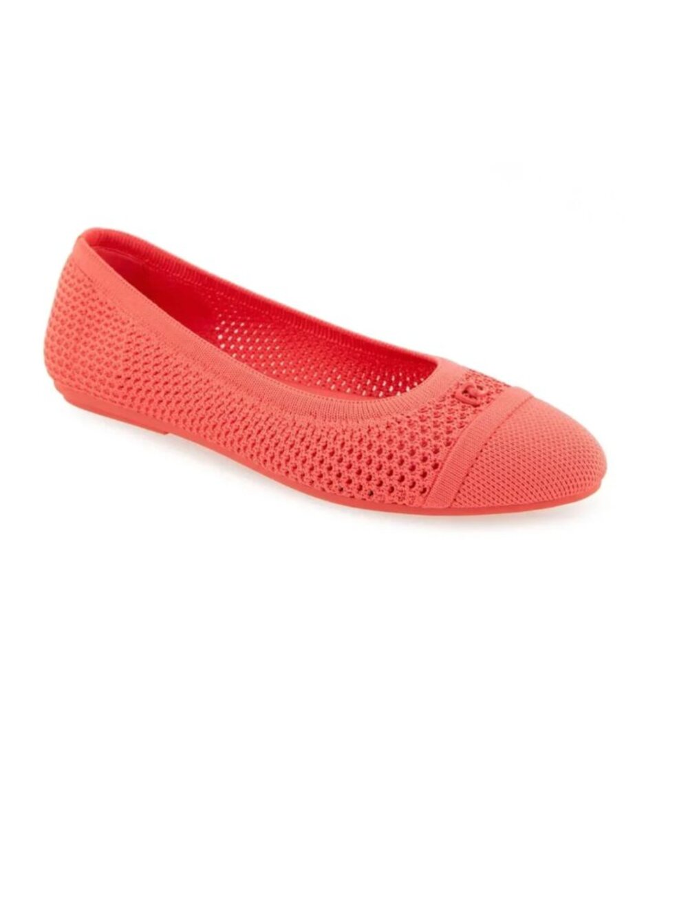 NEW Aerosoles Women's Annelie Round Toe Ballet Flats Coral Red Knit Fabric SZ-9